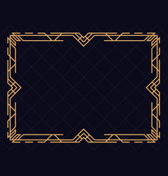 Golden Frame In Line Art Style Vintage Style