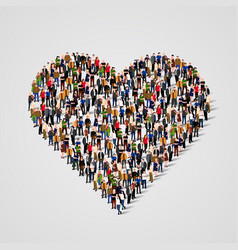 Large Group Of People In The Heart Sign Shap