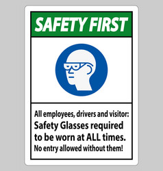 Safety First Sign All Employees Drivers