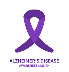 Alzheimer Disease Purple Ribbon For Awareness Day