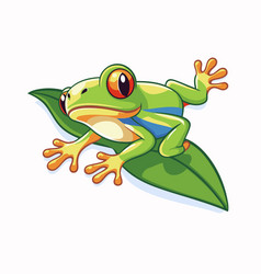 Frog Cartoon Character Isolated On White