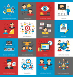 Human Resources Management Flat Icons Collection