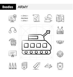 Army Hand Drawn Icons Set For Infographics Mobile