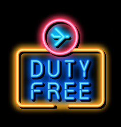 Duty Free Sign Neon Glow Icon