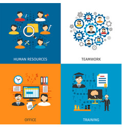 Human Resources Concept 4 Flat Icons