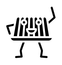 Jelly Dessert Character Glyph Icon