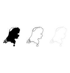 Netherlands Country Map Silhouette