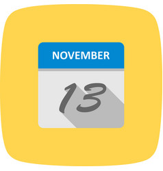 November 13th Date On A Single Day Calendar