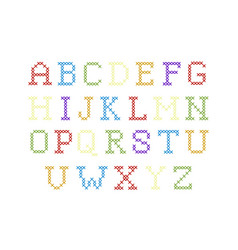 Colorful Embroidering Cross Stitch Kids Alphabet