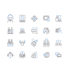 Department Meeting Line Icons Collection