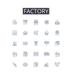 Factory Line Icons Collection Nerking