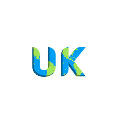 Initial Uk Logo Design With World Map Style Logo