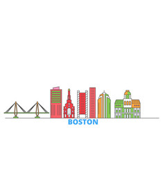 United States Boston City Line Cityscape Flat