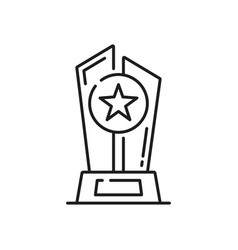 Line Award Trophy Icon Victory Star Winner Prize