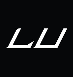 Lu Logo Monogram Letter With Slice Style