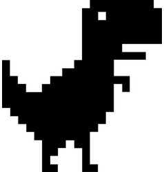 Pixel Art Dinosaur Describing Offline Error