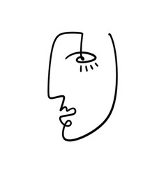 Abstract One Line Single Face