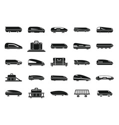 Car Roof Box Icons Set Simple Auto Baggage