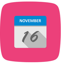 November 16th Date On A Single Day Calendar