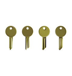 3d Brass Keys Mockup Set Realistic Metal