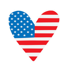 Hand Drawn Doodle American Flag Heart