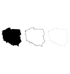 Poland Country Map Silhouette And Outlines