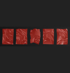 Red Crumpled Polyethylene Plastic Film Set 3d