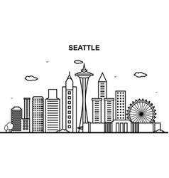 Seattle City Tour Cityscape Skyline Line Outline