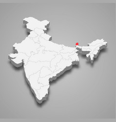 Sikkim State Location Within India 3d Map