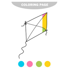 Simple Coloring Page Cartoon Kite Toy Coloring