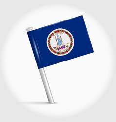 Virginia Map Pin Flag 3d Realistic