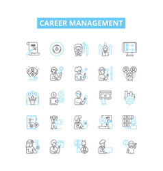 Career Management Line Icons Set Job