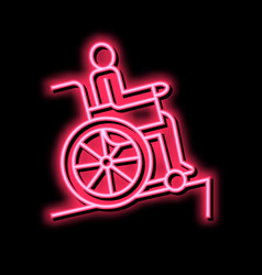 Disabled In Wheelchair Riding Color Icon