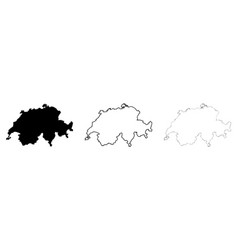 Switzerland Country Map Silhouette