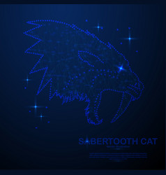 Abstract Saber Tooth Cat In Space