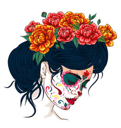 Anta Muerte Woman Make Up Sugar Skull Girl Face