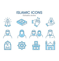 Arabic Icons Such As Islam Quran People Muslim