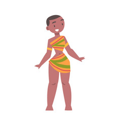 Barefoot African Aboriginal Woman Character