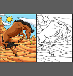 Cowboy Wild Horse Coloring Page