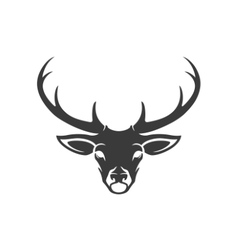 Deer head silhouette isolated on white background Vector Image