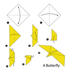 Step instructions how to make origami a butterfly Vector Image