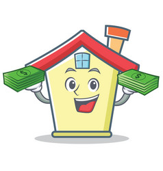 Money eye house character cartoon style Royalty Free Vector