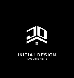 Initial Jd Logo With Abstract Home Roof Simple