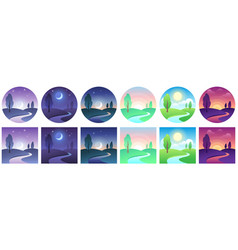 Landscape Time Icons Sky And Field Daytime Circle