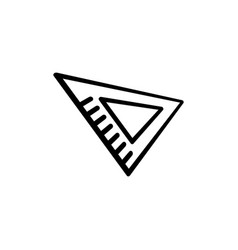 Triangle Ruler Icon Line Design Template Isolated