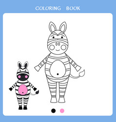 Cute Zebra For Coloring Book