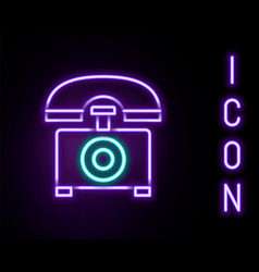 Glowing Neon Line Telephone Icon Isolated