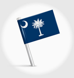 South Carolina Map Pin Flag 3d Realistic