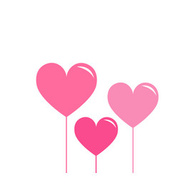 Three Sticks With Hearts Pink Pastel Color Heart