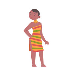 Barefoot African Aboriginal Woman Character